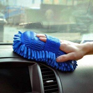 GearZ21 Car Cleaning Brush Cleaner Tools Microfiber Super Clean Car Windows Cleaning Sponge Chenille Coral Fleece Cloth Towel Car Wash Gloves Auto Washer (Multicolor, 1Pc)