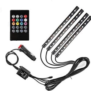 Gearz21 Multicolor 12 LED Car Interior Lights – Sound & Music Activated, Universal Fit for All Cars