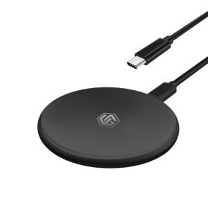 A UNIPAD 200 Wireless Charger, 15W Qi Fast Wireless Charging Pad [Type-C to C Cable] Compatible with All Wireless Compatible Smartphones & Earbuds-Black