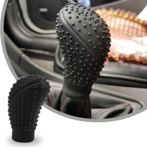 GearZ21 Premium Car Gear Knob Protector | Anti-Scratch, Dust-Proof Non-Slip Silicone Gear Shifter Cover- Universal Fit, Stylish Hockey Design (Black)