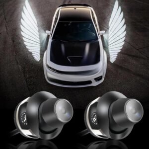 GearZ21 Waterproof LED Angel Wings Car Lights – Universal Fit, 12V DC, White Reflection (Set of 2)