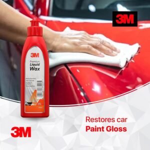 3M Premium Liquid Wax, Restores Car Paint Gloss and Lustre, Water Repellent, UV Protection (200ml, Pack of 1)