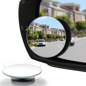 GearZ21 HD Glass Frameless Round Convex Blind Spot Mirror | 2-Inch Rear View for Cars, Trucks, Vans | Pack of 2